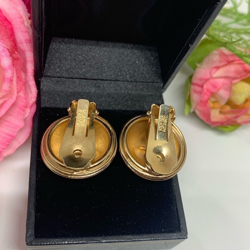 VINTAGE⚜️RARE NAPIER Golden Coil Clip Earrings - Picture 3 of 6